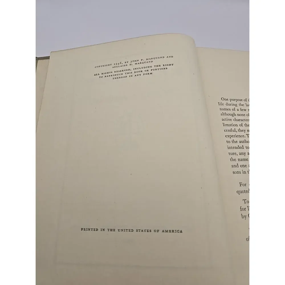 B.F.'s Daughter by John‎ P. Marquand Vintage HB 1946 hardcover